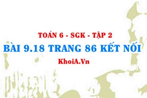 Bài 9.18 trang 86 Toán 6 Tập 2 Kết nối tri thức